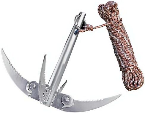 خطاف تصارع - أداة النجاة لقاطع أعشاب البحيرة مع حبل، مرساة قارب قابلة للطي لزوارق القوارب الصغيرة في الهواء الطلق، مستلزمات صيد متينة ومدمجة in Kuwait