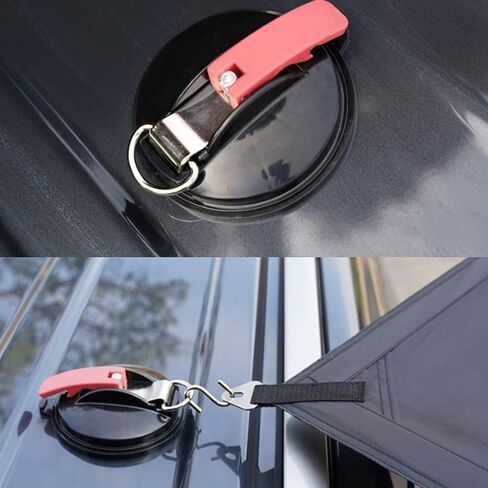 Suction Cup Hooks For Car Camping 100Lbs Capacity Vacuum Anchor With S-Hooks For Tents Tarps Canopies On Smooth Surfaces Glass Tiles Metal in Kuwait