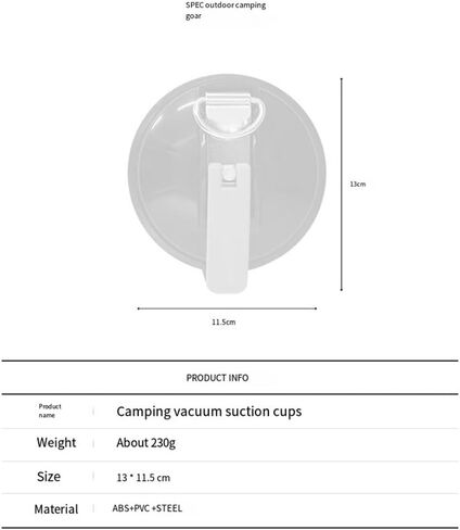 Suction Cup Hooks For Car Camping 100Lbs Capacity Vacuum Anchor With S-Hooks For Tents Tarps Canopies On Smooth Surfaces Glass Tiles Metal in Kuwait