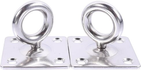2pcs Stainless Steel Suspension Ceiling Hooks with Fixed Eye Plate, Anti-Rust and Sturdy Metal Brackets for Indoor and Outdoor Use, for Gymnastics Rings and Ceiling Brackets in Kuwait