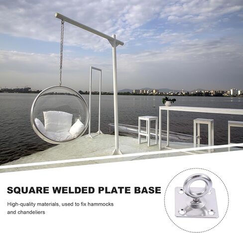 2pcs Stainless Steel Suspension Ceiling Hooks with Fixed Eye Plate, Anti-Rust and Sturdy Metal Brackets for Indoor and Outdoor Use, for Gymnastics Rings and Ceiling Brackets in Kuwait