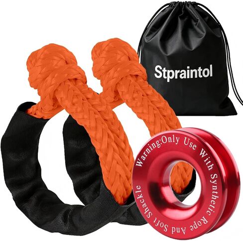 2pcs 3/8"x22" Synthetic Soft Shackle Breaking Strength 32,650lbs, and Recovery Ring (66,000lbs) Recovery Kit for SUV, ATV, UTV, Truck, Jeep and Other Off-Road Vehicles. in Kuwait