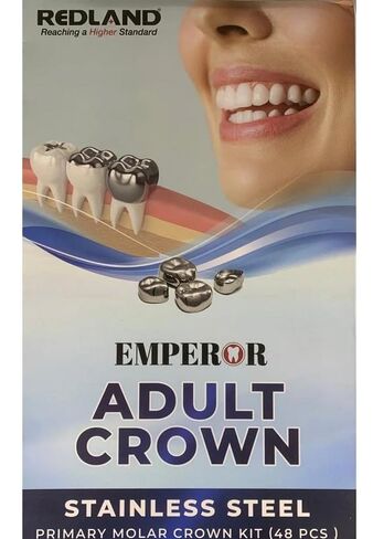 Redland Dental Stainless Steel Permanent Molar Adult Crown KIT of 48 PCS in Kuwait