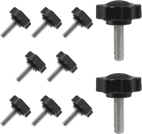 4 قطع مقابض نجمة سوداء M8 × 25 مم، مقبض تثبيت ملولب من الفولاذ المقاوم للصدأ 304 مع رأس سداسي، مقبض شد يدوي للآلات والأثاث وأدوات DIY واستبدال قاعدة المظلة in Kuwait