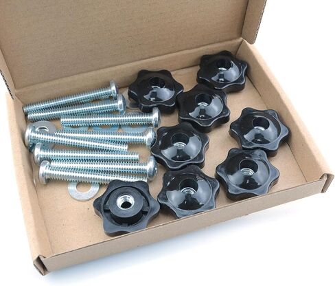 yukata 8set Universal T-Type Track Knob Kit T-Track 1/4-20 Threaded Bolts with Washers and Star Knobs T Track Fittings T-Track Accessories for Woodworking Jigs and Fixtures in Kuwait