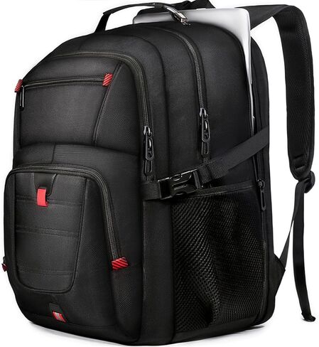 Z-MGKISS Large Travel Backpack, 18.4 Inch Laptop backpack for men, Water Resistant, TSA Flight Approved, Extra large Backpacks, Business Work Bag with USB Charging Port, Black in Saudi Arabia