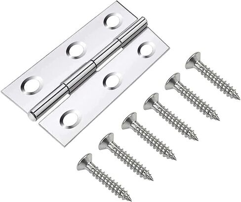 3-Inch 304 Stainless Steel Door Hinges, Stainless Steel Color, for Cabinets, Boxes and Solid Wood Doors, 20 Pack with Screws in Kuwait