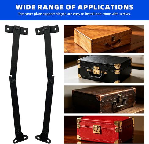 18 Pcs Bronze Lid Support Hinges, 3 Styles Small Medium Large Antique Rotatable Folding Lid Stay Hinges for Jewelry Box Wooden Cabinet Chest Cupboard with 60 Pcs Mounting Screws in Saudi Arabia