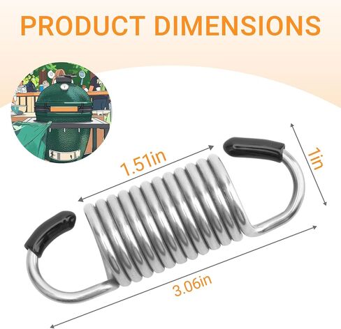 2 Pack Hinge Springs Replacement Parts for Big Green Egg Smoker | Fits MiniMax, Large, XL, XXL & K24 Ceramic Smoker Hinges, Durable Grill Accessory in Kuwait