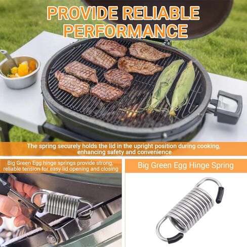 2 Pack Hinge Springs Replacement Parts for Big Green Egg Smoker | Fits MiniMax, Large, XL, XXL & K24 Ceramic Smoker Hinges, Durable Grill Accessory in Kuwait