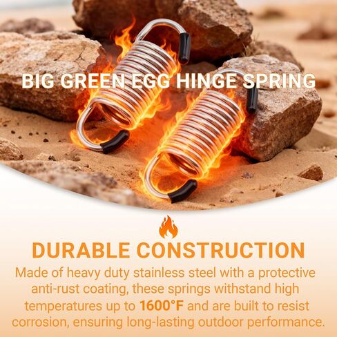 2 Pack Hinge Springs Replacement Parts for Big Green Egg Smoker | Fits MiniMax, Large, XL, XXL & K24 Ceramic Smoker Hinges, Durable Grill Accessory in Kuwait