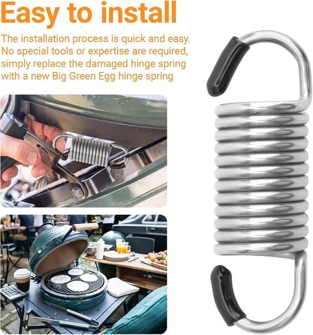 2 Pack Hinge Springs Replacement Parts for Big Green Egg Smoker | Fits MiniMax, Large, XL, XXL & K24 Ceramic Smoker Hinges, Durable Grill Accessory in Kuwait
