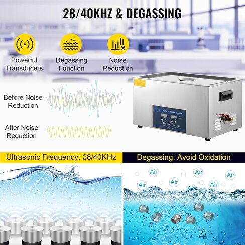 30L Ultrasonic Cleaner 28/40khz Dual Frequency Professional Ultrasonic Parts Cleaner with Heater Timer for Parts Dental Instruments Cleaning in Kuwait