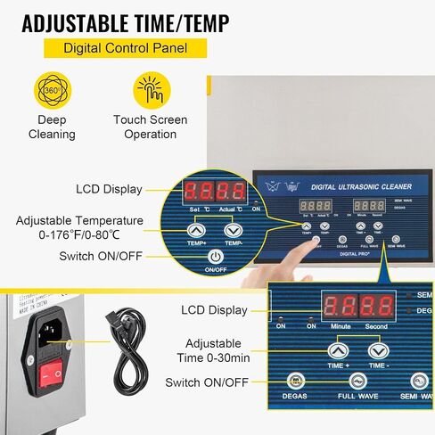 30L Ultrasonic Cleaner 28/40khz Dual Frequency Professional Ultrasonic Parts Cleaner with Heater Timer for Parts Dental Instruments Cleaning in Kuwait