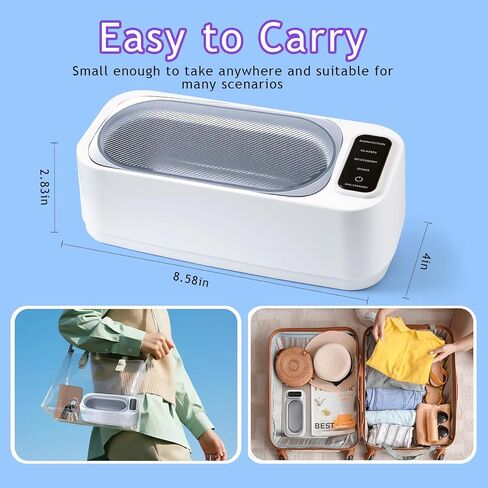 Ultrasonic Jewelry Cleaner,48kHz, 24W Professional Jewelry Cleaner, Eyeglass Cleaner, Retainer Cleaner with 4 Modes, 14oz 304 Stainless Steel Tank,Watch Stand,Tank for Gift in Saudi Arabia