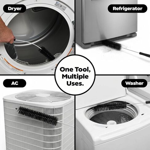 Deflecto Flexible Appliance Brush 20" Long, Dryer Vent, Refrigerator and AC Coils - Bendable Wire Brush for Lint, Dust & Debris, Hard-to-Reach Vents, Crevices, Essential Home Maintenance Tool in Kuwait