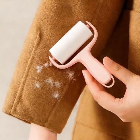1Pcs Mini Lint Roller Set with 1 Handle and 3 Replacement Rolls, Portable Hair Catcher for Pets, Clothing, Carpets, and Car Seats, Pink in Kuwait