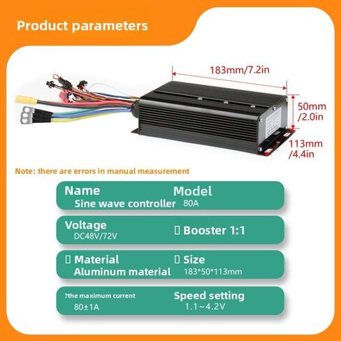 48-72V 80A Electric Bike Controller Three Mode 18 Tube Sine Wave Electric Bicycle Controller with XT90, Aluminum Alloy 3000W 5000W E-Bike Control System for Lithium Battery Modification Accessories in Kuwait