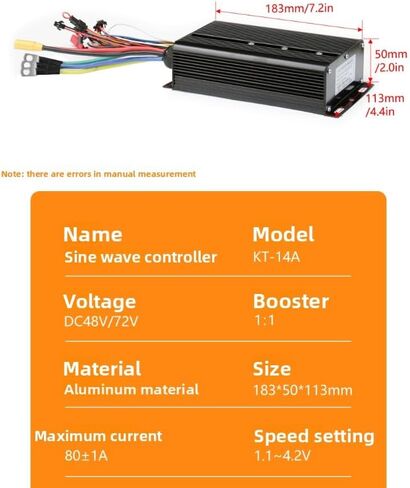 48-72V 80A Electric Bike Controller Three Mode 18 Tube Sine Wave Electric Bicycle Controller with XT90, Aluminum Alloy 3000W 5000W E-Bike Control System for Lithium Battery Modification Accessories in Kuwait