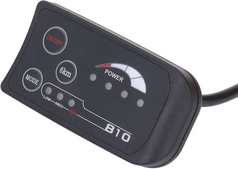 لوحة عرض LED S810، عداد LCD متقدم متعدد الوظائف للدراجة الكهربائية مع شاشة عرض طاقة ذكية لدراجة سكوتر 36 فولت 48 فولت مادة ABS مقود 22.2 مم in Kuwait