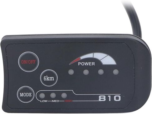 لوحة عرض LED S810، عداد LCD متقدم متعدد الوظائف للدراجة الكهربائية مع شاشة عرض طاقة ذكية لدراجة سكوتر 36 فولت 48 فولت مادة ABS مقود 22.2 مم in Kuwait