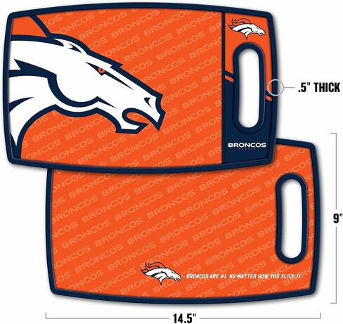 YouTheFan NFL Denver Broncos Spirit Series 3-Piece BBQ Set Stainless Steel, 22" x 9" & NFL Denver Broncos Logo Series Cutting Board in Kuwait