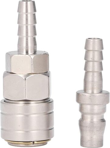 Brass Air Coupler, Self Locking, Quick Connect, Pneumatic Hose Fittings, Plated Stainless Steel, 8mm Long Tail, for Automotive Repair, Industrial Machinery, DIY Projects, Ho in Kuwait