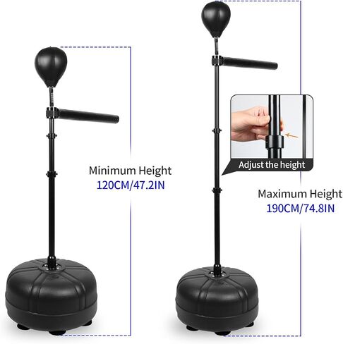 SYNTECSO Spinning Reflex Bar with Punching Bag, HAdjustable Height Boxing Bar, Boxing Speed Trainer for Home Gym in Kuwait