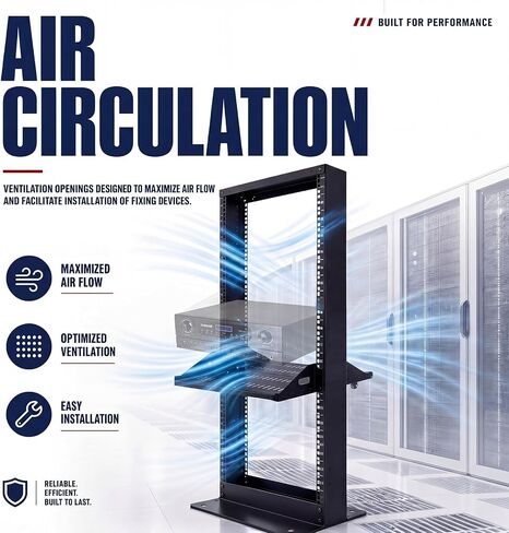 2U Cantilever Server Shelf Mount 19 بوصة 2 قطعة مجموعة صينية تنفيس مركزية مرجحة لحاوية معدات شبكة بيانات AV، سعة 110 رطل، عمق 10 بوصة، أسود (2U10InD) in Kuwait