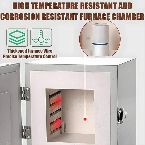 2000W Electric Kiln Furnace for Jewelry, Adjustable 0-2102℉ Muffle Oven with Pliers, High-Temperature Laboratory Casting Tool in Kuwait