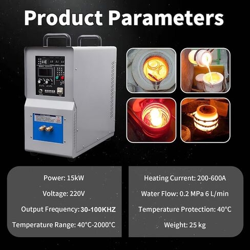 15KW High Frequency Induction Heater Furnace Copper Melter high Frequency Induction Heating Machine Metal Heating in Kuwait