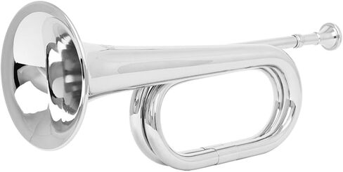 Ciieeo Copper Bugle Horn Instrument Lightweight Polished Copper Trumpet for Beginner Students Silver Band Bugle Musical Instrument in Kuwait