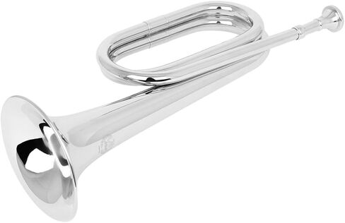 Ciieeo Copper Bugle Horn Instrument Lightweight Polished Copper Trumpet for Beginner Students Silver Band Bugle Musical Instrument in Kuwait