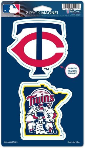 Wincraft MLB Minnesota Twins WCR62494014 Magnets (2 Pack), 5" x 9" in Kuwait