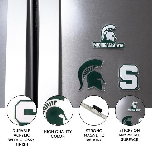 Desert Cactus Michigan State University Acrylic Magnet 3 Pack MSU Spartans Decorative Design Officially Licensed (Magnet Set A) in Kuwait