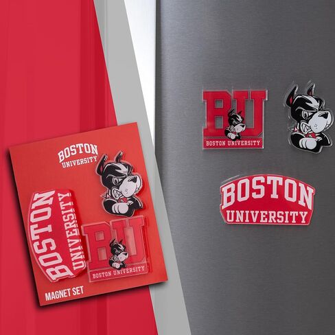 مغناطيس أكريليك من Desert Cactus Boston University، 3 عبوات من تصميم BU Terriers الزخرفي مرخص رسميًا (مجموعة المغناطيس A) in Kuwait