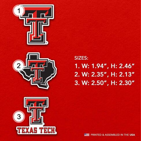 Desert Cactus Texas Tech University Acrylic Magnet 3 Pack TTU Red Raiders Decorative Design Officially Licensed (Magnet Set A) in Kuwait