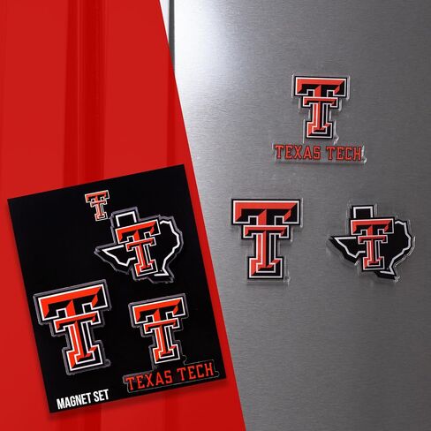 Desert Cactus Texas Tech University Acrylic Magnet 3 Pack TTU Red Raiders Decorative Design Officially Licensed (Magnet Set A) in Kuwait