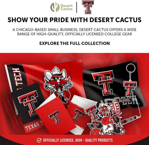Desert Cactus Texas Tech University Acrylic Magnet 3 Pack TTU Red Raiders Decorative Design Officially Licensed (Magnet Set A) in Kuwait