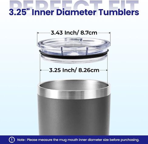 استبدال أغطية الأكواب، عبوة من 4 قطع | خالية من مادة BPA، ومقاومة للانسكاب، لأكواب YETI Rambler وRTIC ومعظم أكواب السفر بوزن 20 أونصة بقطر داخلي 3.25 بوصة in Kuwait