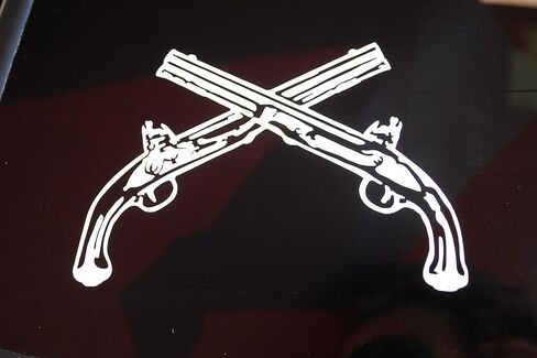 ملصق فينيل ملصق الشرطة العسكرية اختر اللون والحجم. كمبيوتر محمول Mp Crossed Pistols لنافذة السيارة (V305) (6 بوصة × 4 بوصة، أبيض) in Kuwait