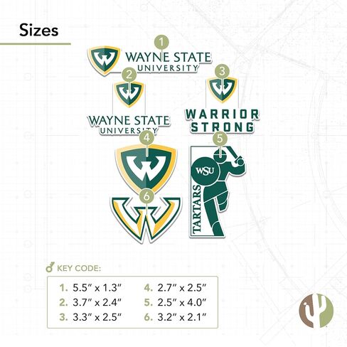 ملصق جامعة ولاية صبار الصحراء واين ستيت WSU Warriorsr شارات الفينيل زجاجة مياه للكمبيوتر المحمول ورقة قصاصات السيارة T2 (النوع 2-2) in Kuwait