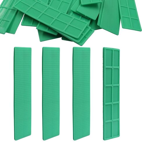 Plastic Flat Shims 20PCS - 1/16"(2mm) Durable PP Leveling Shims for Windows, Tiles, Doors & Furniture - Anti-Slip Texture, Indoor/Outdoor Use (Green) in Kuwait