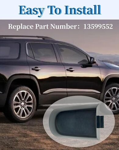 13587840 غطاء غطاء مقبض الباب الخارجي مناسب لسيارة Chevy Blazer Equinox Impala Malibu Camaro Traverse لـ GMC Acadia Terrain، جانب السائق الأمامي الأسود in Kuwait