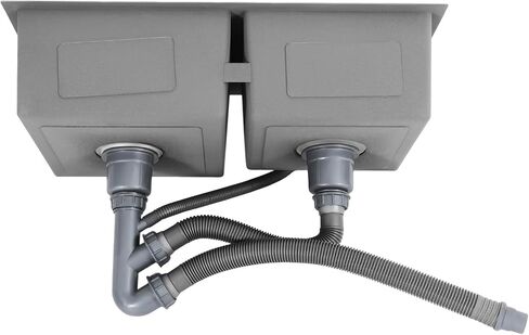 Stainless Steel Undermount Kitchen Sink, 30.7"L x 16.9"W x 8.3"H Double Bowls Drop In Kitchen Sink with Drain Basket for Homes, Restaurants in Kuwait