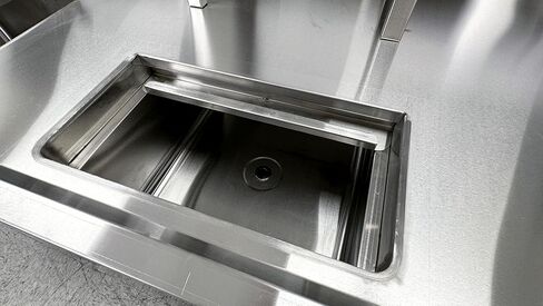 Commercial Bubble Tea Workstation with Double Sinks, Hot and Cold Water System, 70.8W x 31.5D x 31.5H inches, Stainless Steel HT-M-1800 ETL in Kuwait