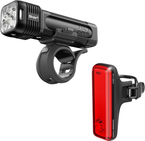 Knog Blinder 1400 & Blinder R-150 Bike Light Set, 2nd Gen, USB-C Rechargeable LED, 1400 Lumen Front, 150 Lumen Rear, Multiple Modes, IP67 Waterproof, Go-Pro & Bar Mounts | bike-headlight-taillight-combinations in Kuwait