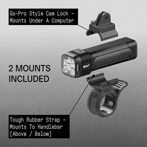 Knog Blinder 1400 & Blinder R-150 Bike Light Set, 2nd Gen, USB-C Rechargeable LED, 1400 Lumen Front, 150 Lumen Rear, Multiple Modes, IP67 Waterproof, Go-Pro & Bar Mounts | bike-headlight-taillight-combinations in Kuwait