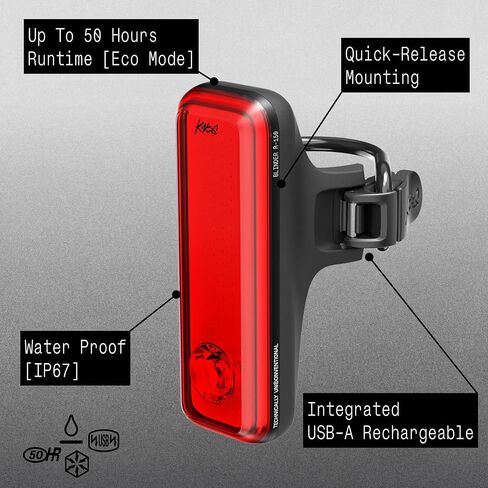 Knog Blinder 1400 & Blinder R-150 Bike Light Set, 2nd Gen, USB-C Rechargeable LED, 1400 Lumen Front, 150 Lumen Rear, Multiple Modes, IP67 Waterproof, Go-Pro & Bar Mounts | bike-headlight-taillight-combinations in Kuwait