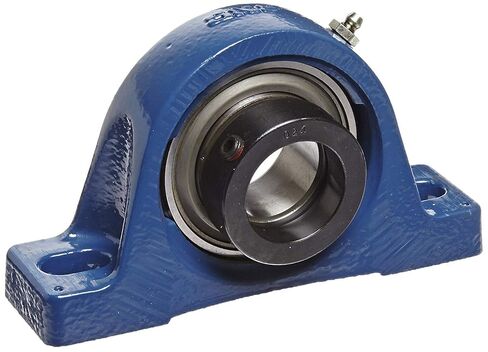 SKF P2B 200-FM Pillow Block Ball Bearing, 2 Bolts, Normal Duty, Eccentric Collar, Contact Seals, 2" Shaft, 6-15/32" to 6-31/32" Bolt Hole Spacing, 2-1/2" Base to Center Height in Kuwait